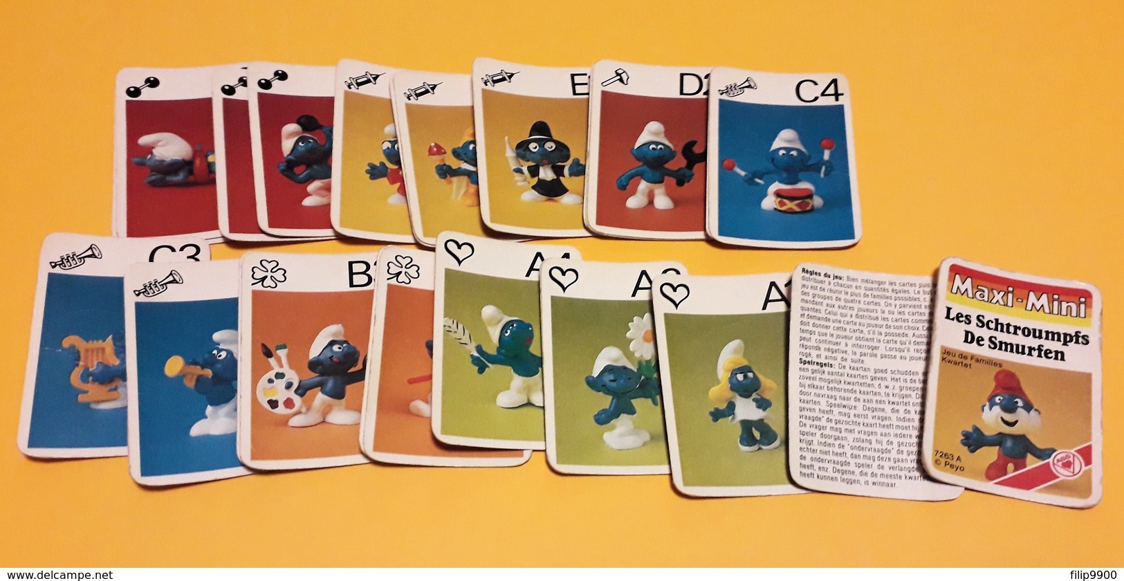 Kwartet : De Smurfen / Les Schtroumpfs (MaxiMini) - ASS - 7263 A - Cartes à Jouer Classiques