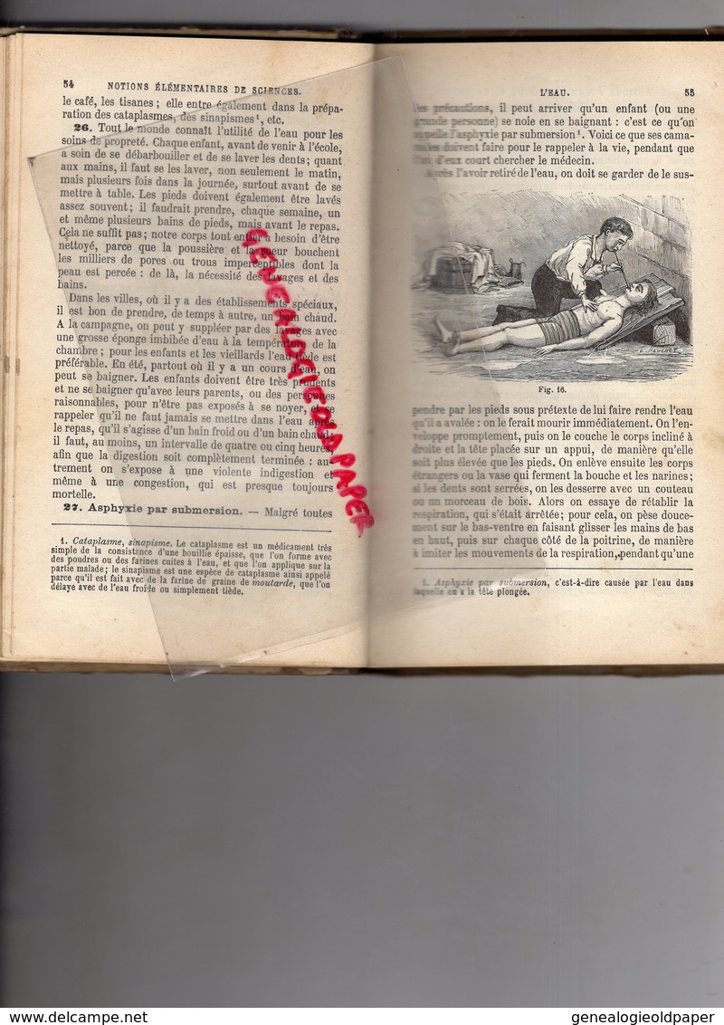 NOTIONS ELEMENTAIRES DE SCIENCES A L' AGRICULTURE ET HYGIENE- ECOLE PRIMAIRE-O. PAVETTE-COMPAYRE-BELIN PARIS 1898 - 6-12 Ans