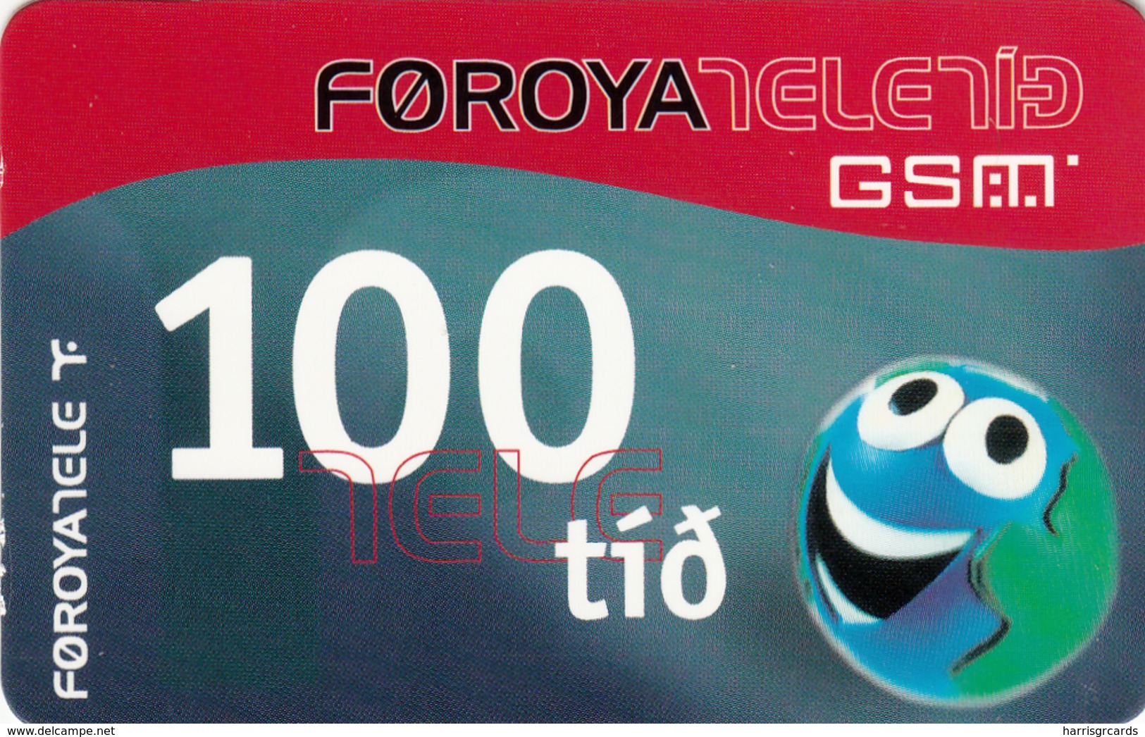 FAROE ISLANDS - Funny 'Face' 200 , 100 Kr,  Teletid, Expire Date 01/11/2005 , Used - Faeroër