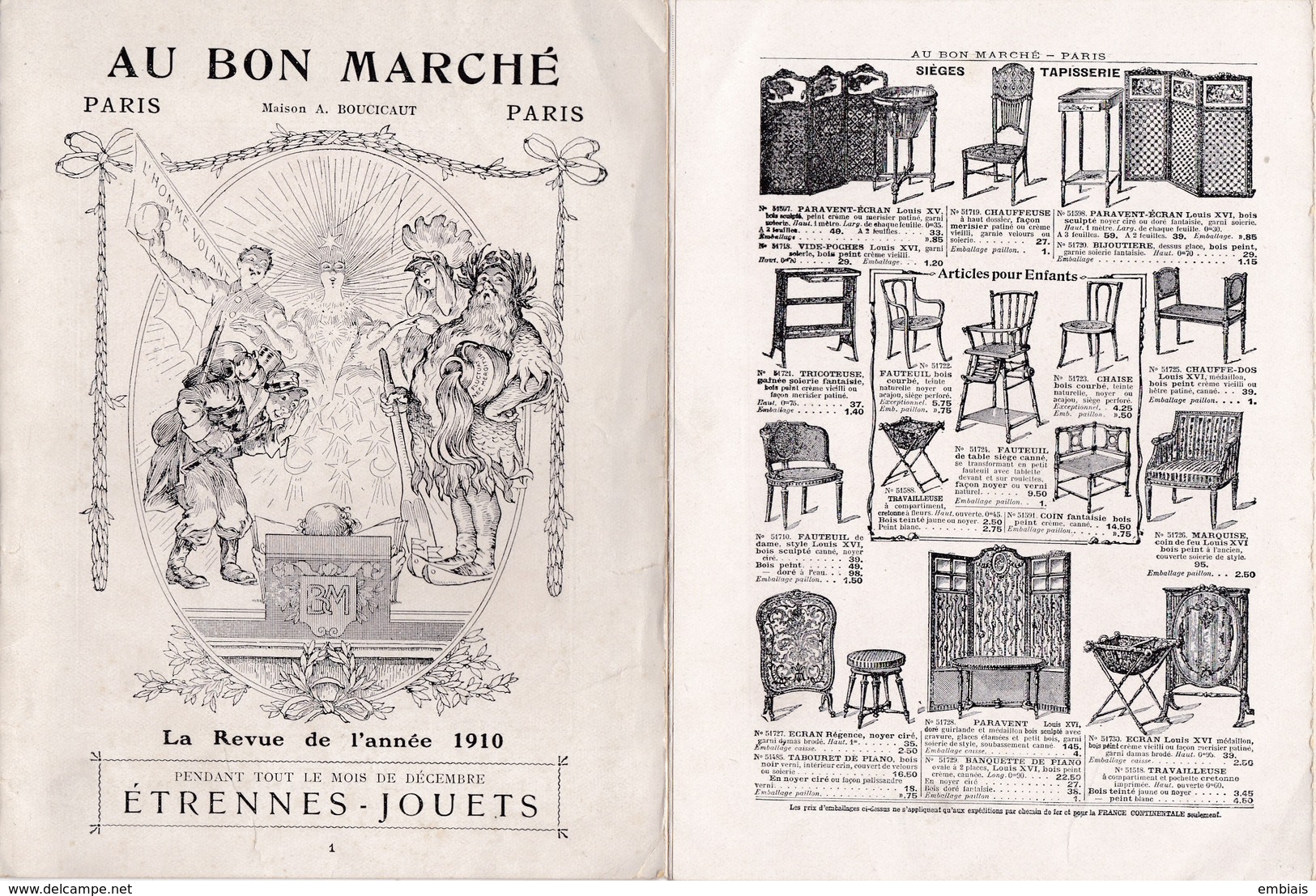 AU BON MARCHE- Maison A. Boucicaut, Paris. Dépliant Étrennes-Jouets.La Revue De L'année 1910 - Publicités