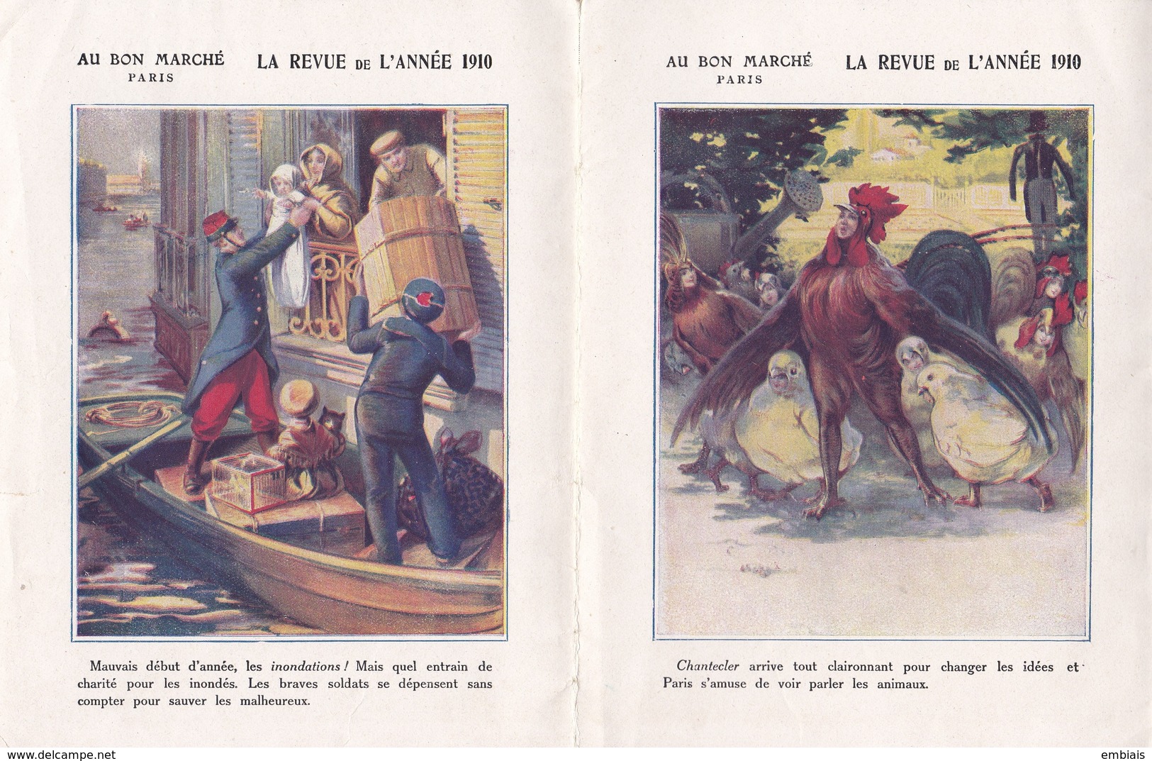 AU BON MARCHE- Maison A. Boucicaut, Paris. Dépliant Étrennes-Jouets.La Revue De L'année 1910 - Publicités