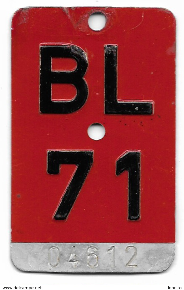 Velonummer Basel-Land BL 71 - Plaques D'immatriculation