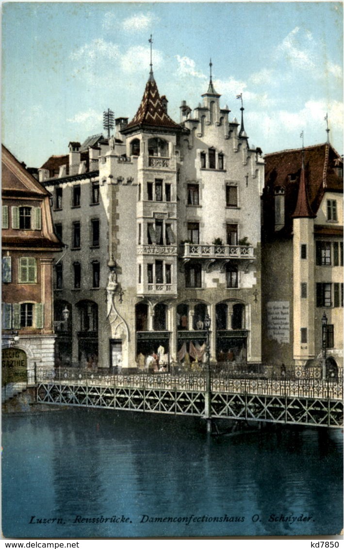 Luzern - Reussbrücke - Damenconfectionshaus - Lucerna