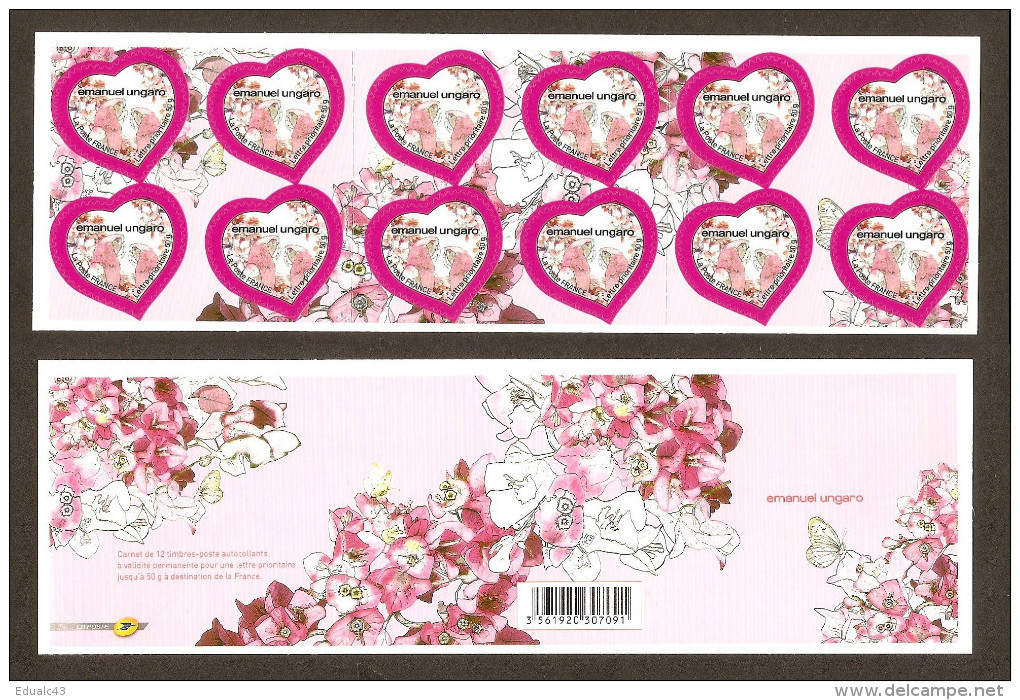 2009 Carnet Adhésif St Valentin Coeur D' UNGARO-N° BC 266 - NEUF - LUXE ** NON Plié - Commemoratives