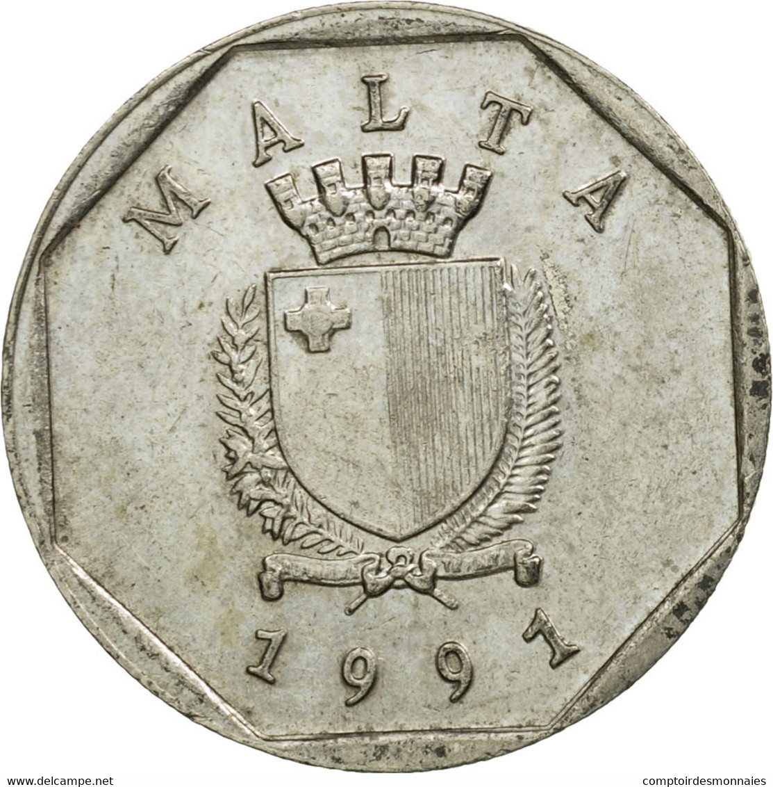 Monnaie, Malte, 5 Cents, 1991, British Royal Mint, TB+, Copper-nickel, KM:95 - Malta