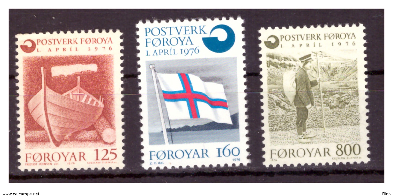 ISOLE FÆR ØER - 1976 - AUTONOMIA POSTALE. SERIE COMPLETA. PRIMO VALORE CON PIEGA - MNH** - Isole Faroer