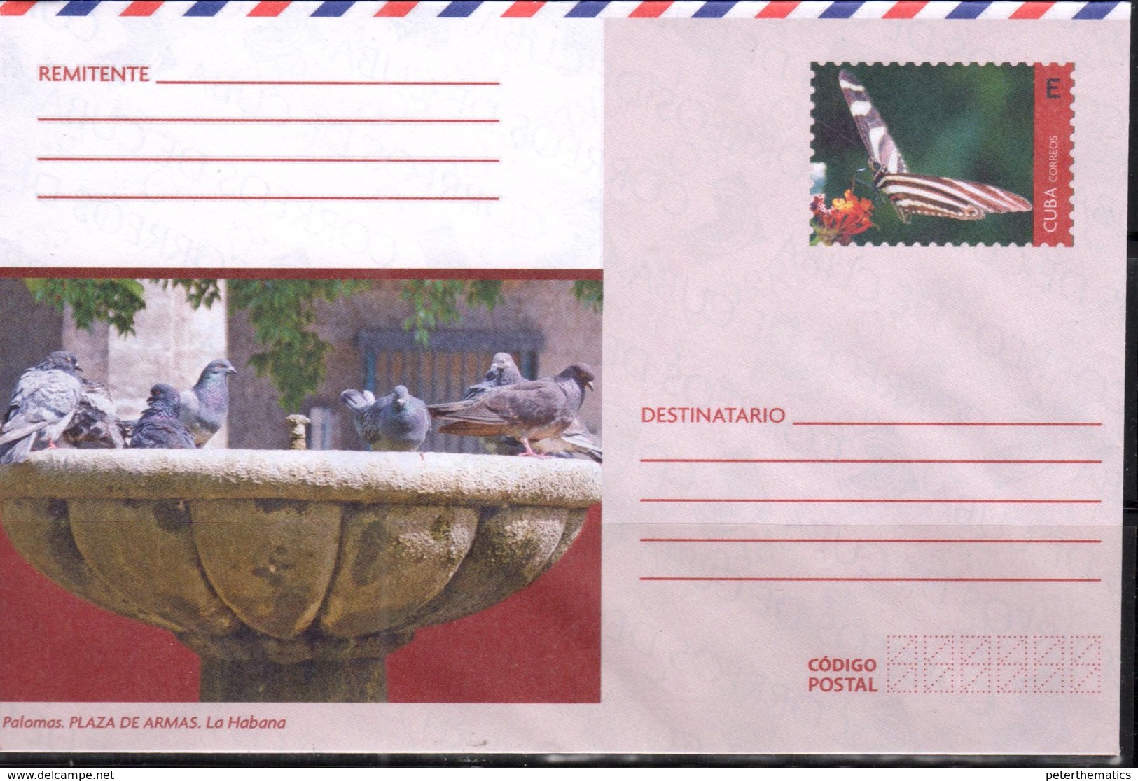 POSTAL STATIONERY, MINT, PREPAID ENVELOPE, FAUNA, INSECTS, BUTTERFLIES, BIRDS, PIGEONS - Vlinders