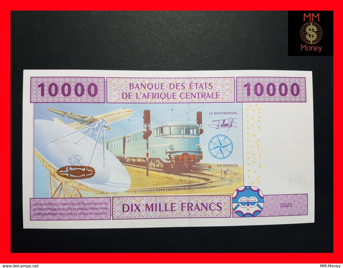 CENTRAL AFRICAN STATES  "T"  CONGO 10.000 10000 Francs 2002  P. 110 T  UNC - États D'Afrique Centrale