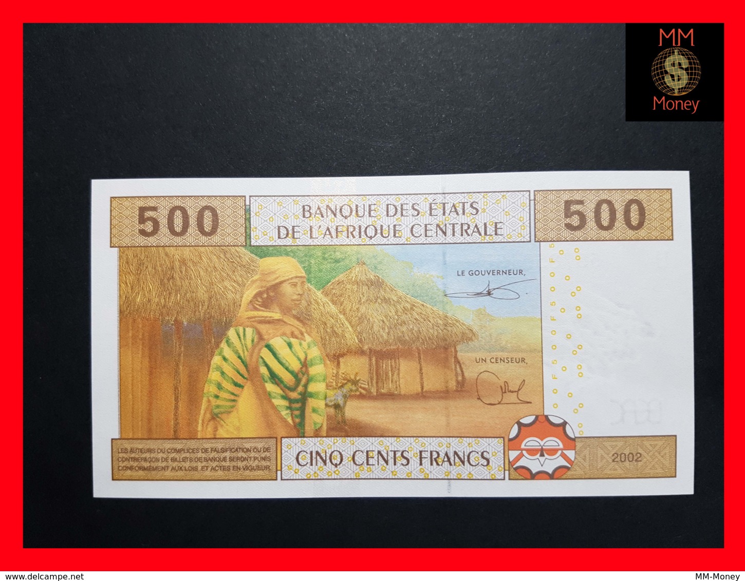 CENTRAL AFRICAN STATES  "U"  CAMEROUN 500 Francs 2002  P. 206 U  *Hybrid*  UNC - États D'Afrique Centrale