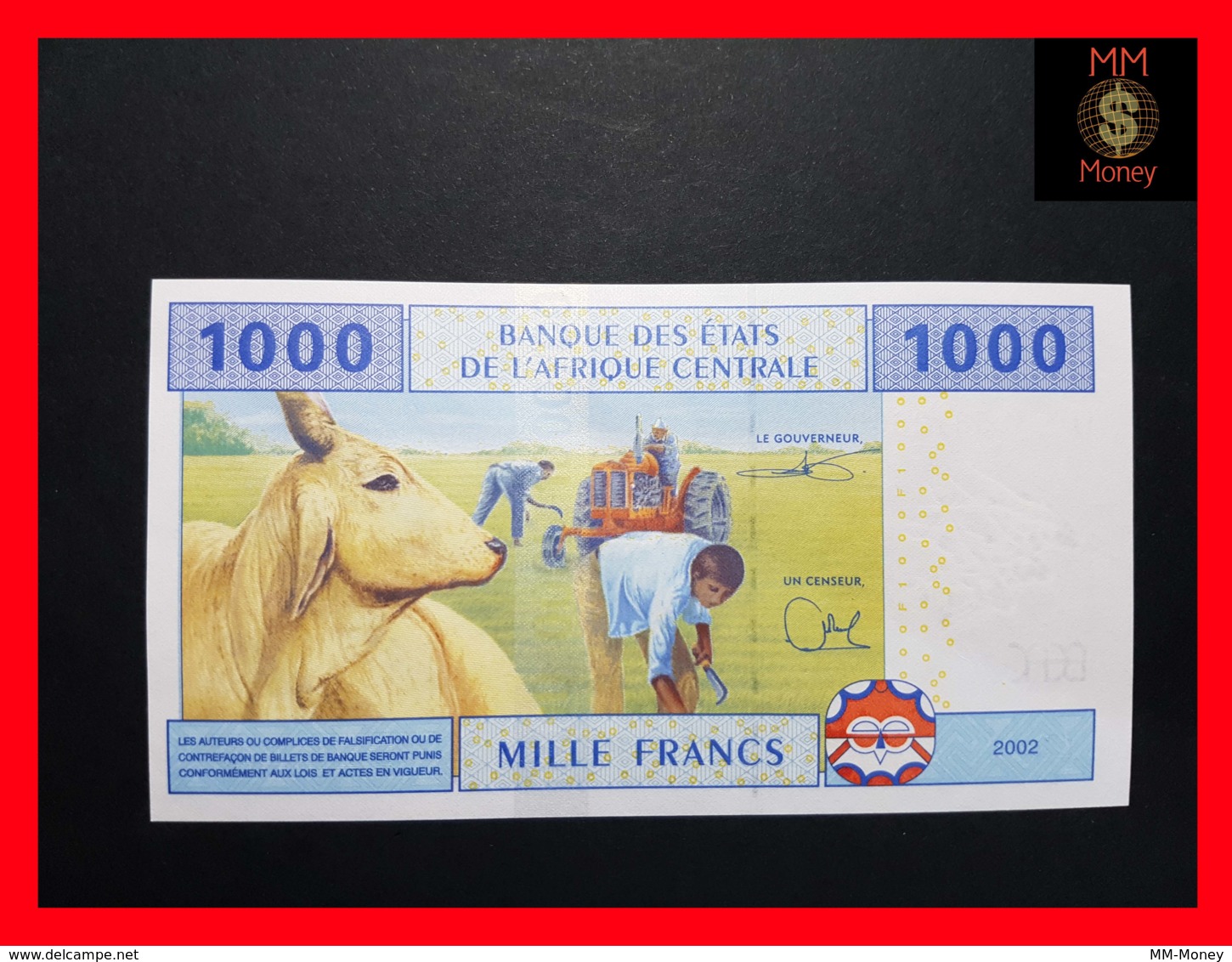 CENTRAL AFRICAN STATES  "U"  CAMEROUN 1.000 1000 Francs 2002  P. 207 U  *Hybrid*  UNC - Stati Centrafricani