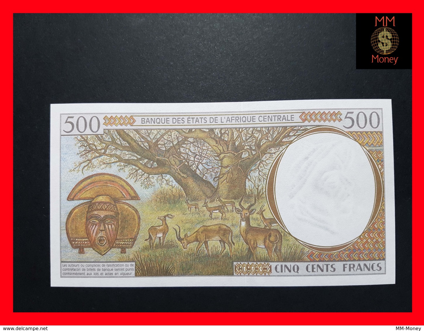 C.A.S CENTRAL AFRICAN STATES CENTRAL AFRICA 500 Francs 1999  P. 301 F F - Central African Republic