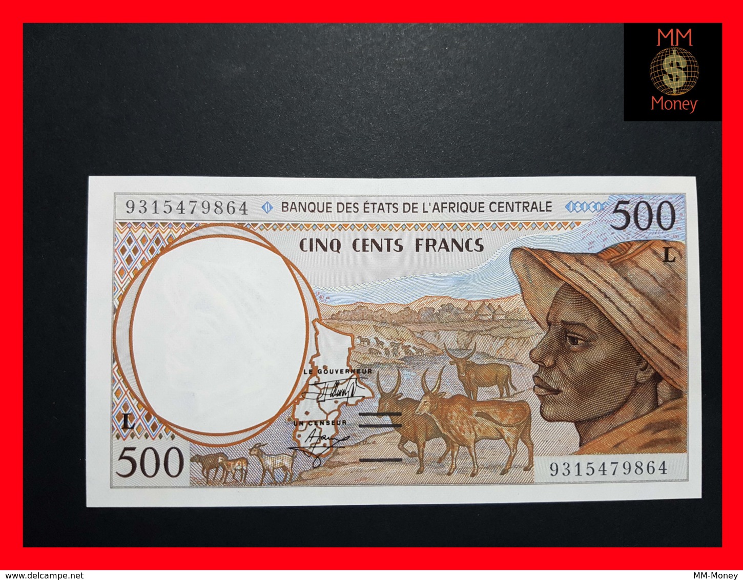 CENTRAL AFRICAN STATES  "L"  GABON 500 Francs 1993  P. 401 L A  UNC- - États D'Afrique Centrale