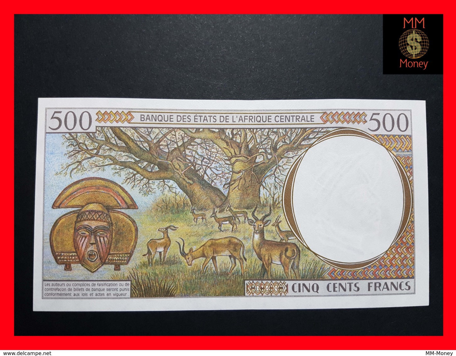 C.A.S CENTRAL AFRICAN STATES GABON 500 Francs 1993  P. 401 L A - Gabon