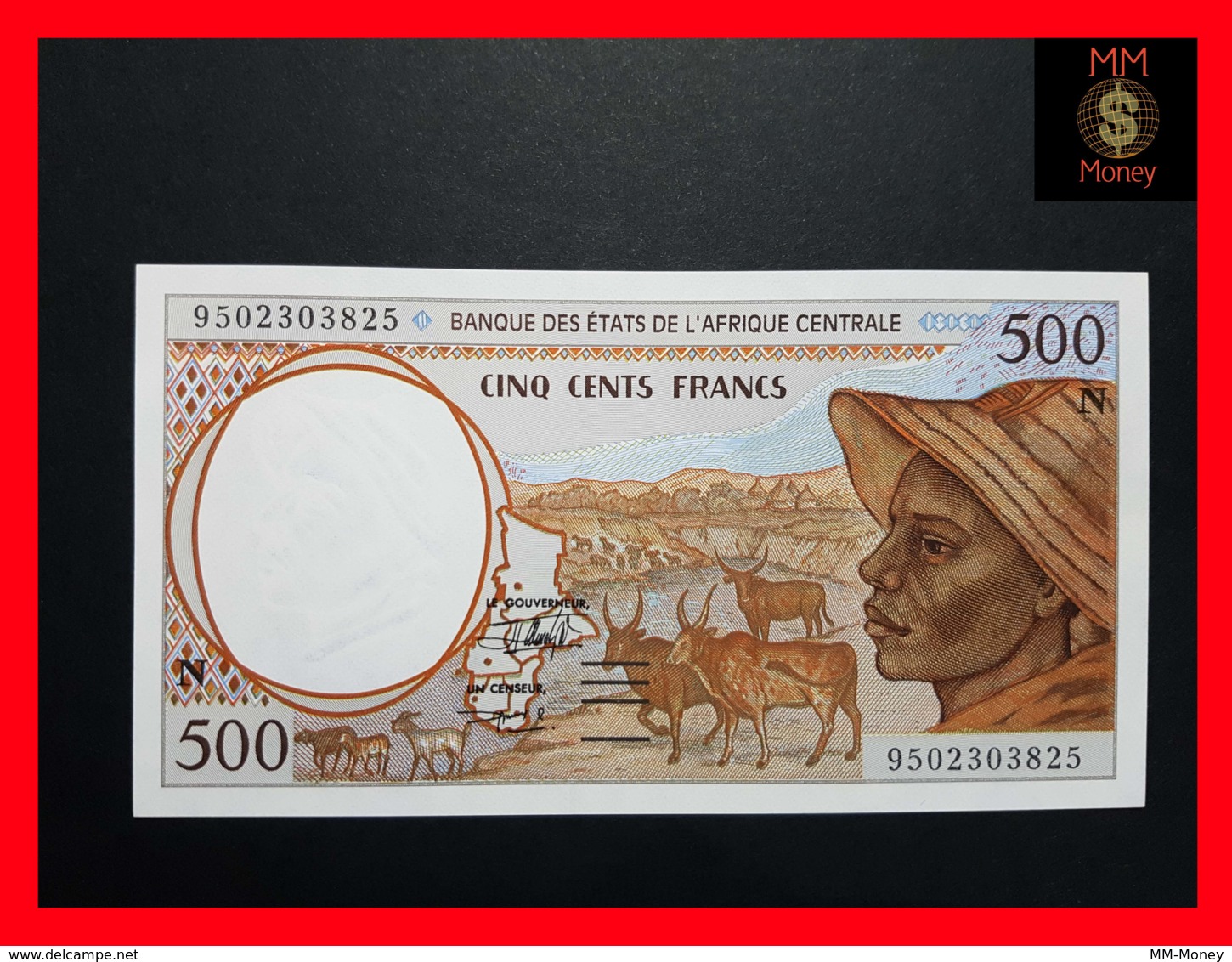 CENTRAL AFRICAN STATES  "N"  EQUATORIAL GUINEA 500 Francs 1995  P. 501 N C  UNC - États D'Afrique Centrale