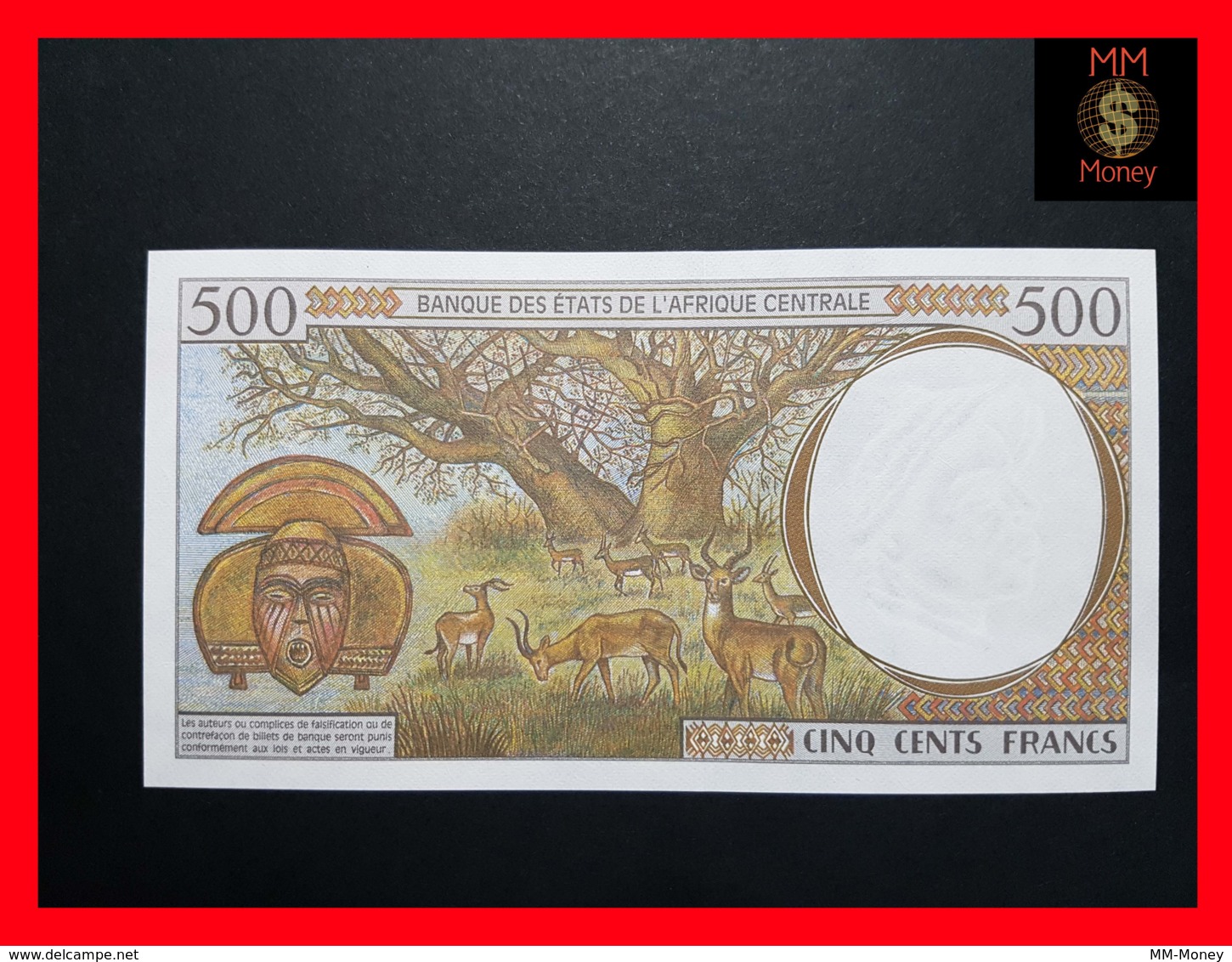 CENTRAL AFRICAN STATES  "N"  EQUATORIAL GUINEA 500 Francs 2000  P. 501 N G  UNC - Estados Centroafricanos