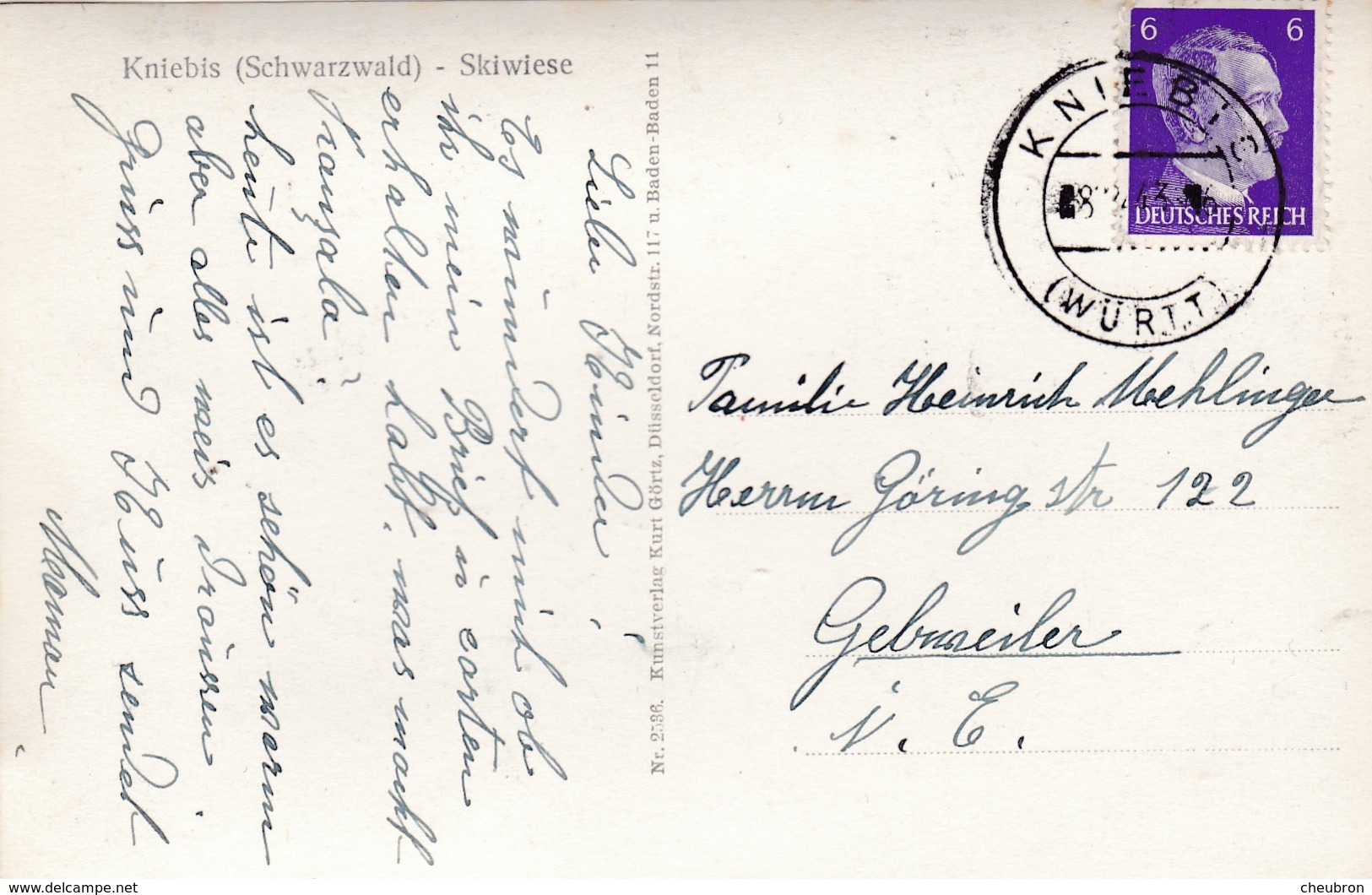 ALLEMAGNE . KNIEBIS. SHWARZWALD. SKIWIESE.  ANNÉE 1943. - Autres & Non Classés