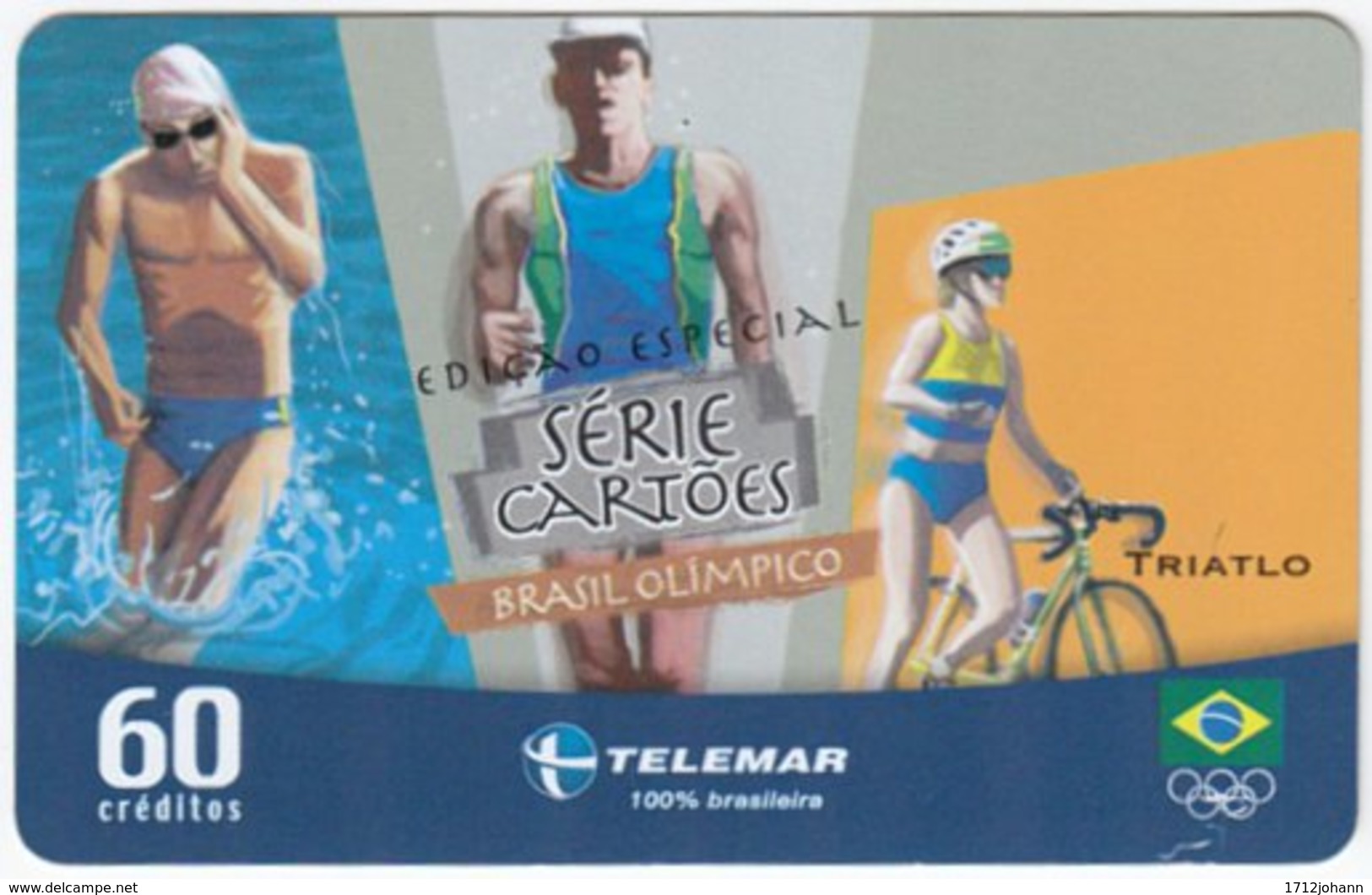 BRASIL G-469 Magnetic Telemar - Event, Olympic Games, Triathlon - Used - Brasilien