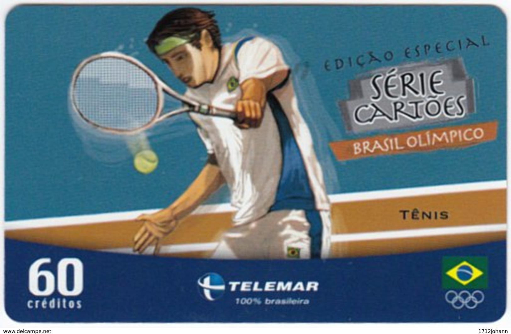 BRASIL G-476 Magnetic Telemar - Event, Olympic Games, Tennis - Used - Brasilien