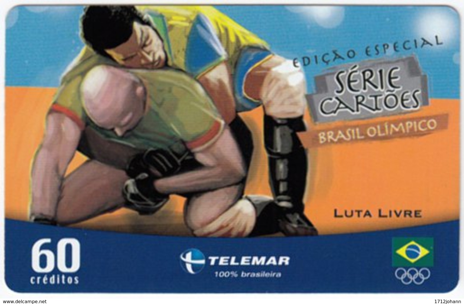 BRASIL G-479 Magnetic Telemar - Event, Olympic Games, Wrestling - Used - Brasilien