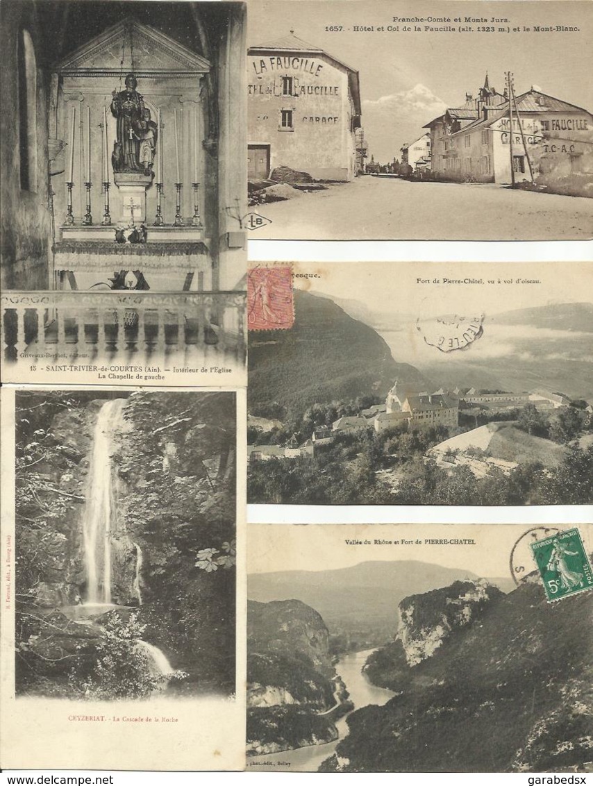 LOT DE 216 CARTES POSTALES ANCIENNES DE L'AIN (01) (LOT N°2). - Non Classés