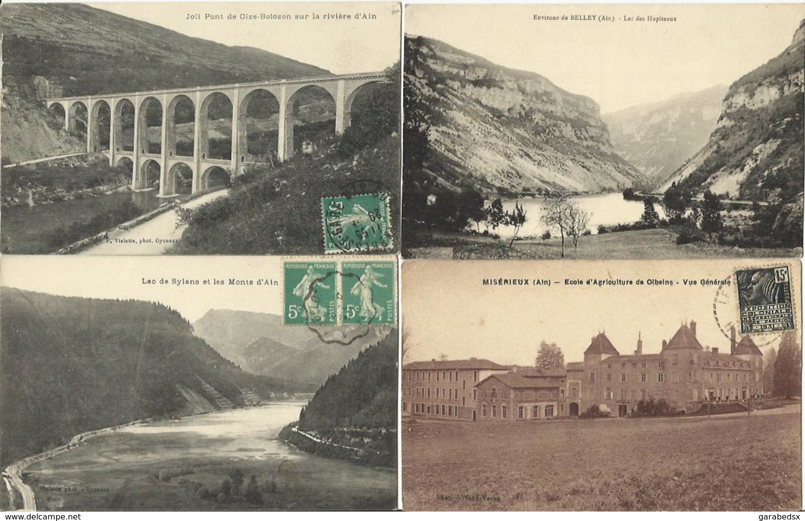 LOT DE 216 CARTES POSTALES ANCIENNES DE L'AIN (01) (LOT N°2).