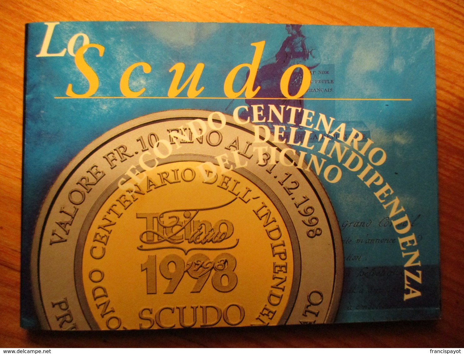 Suisse: 1 Scudo Monnaie Temporaire Tessin 1998 Avec Dépliant Explicatif - Monetari / Di Necessità