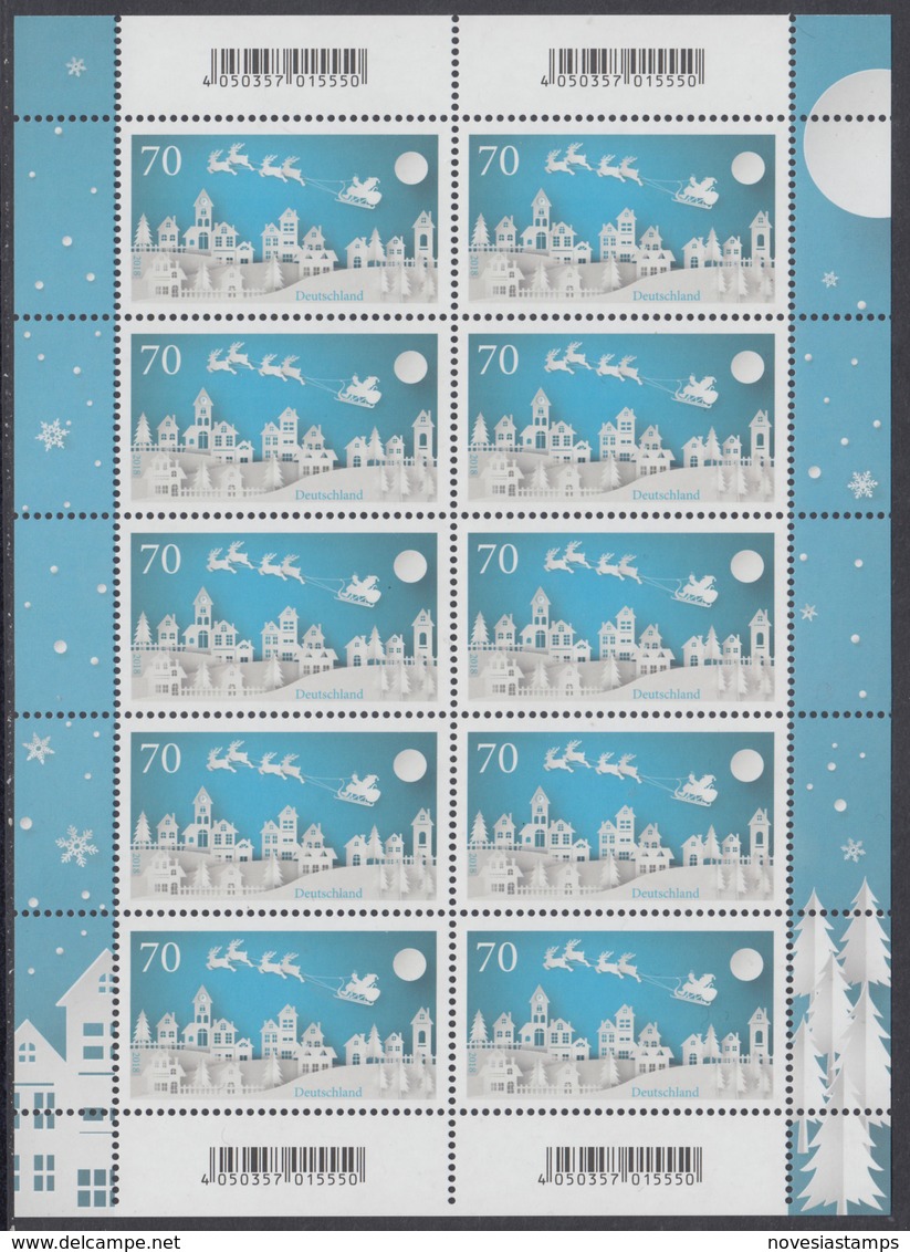 !a! GERMANY 2018 Mi. 3421 MNH SHEET(10) - Winter Season - 2011-2020