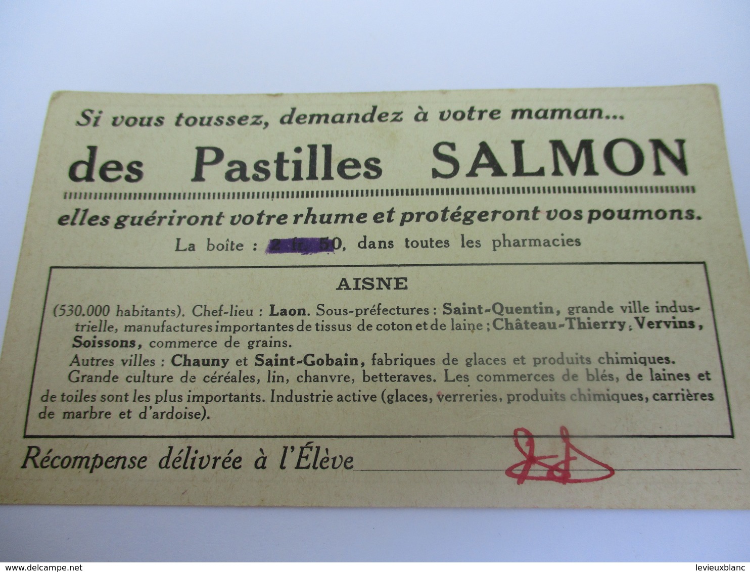 Image/Pharmacie/Pastilles SALMON/3 Images De Départements Français/AIN/ AISNE/Basses PYRENEES/Vers 1930-1950    IMA518 - Autres & Non Classés