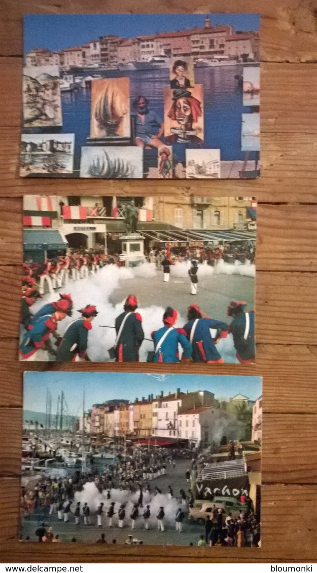 lot de 17 cartes postales port de St TROPEZ