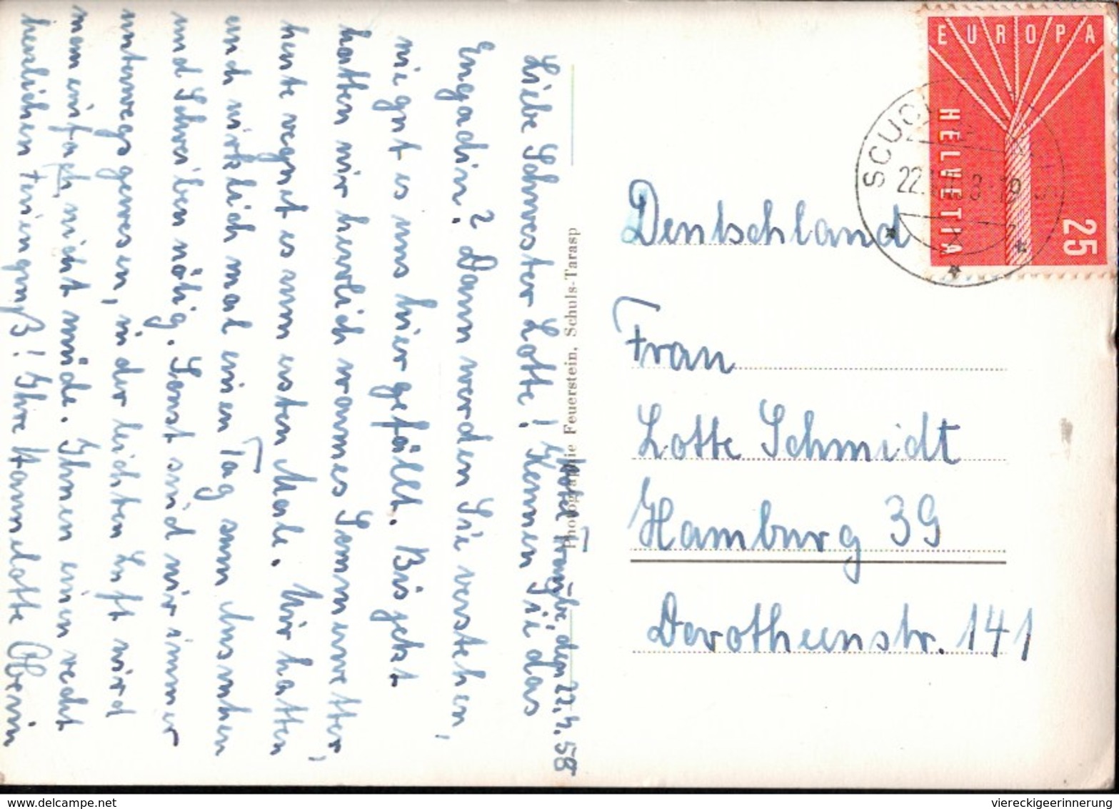 ! S/w Ansichtskarte Scuol, Schuls, Graubünden, Schweiz, 1958 - Scuol