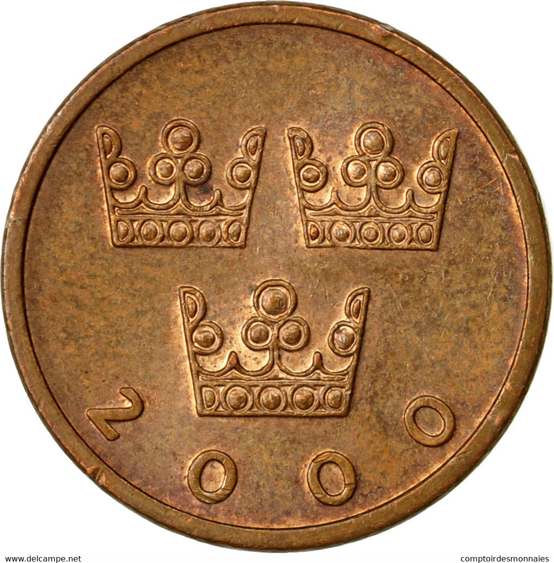 Monnaie, Suède, Carl XVI Gustaf, 50 Öre, 2000, TTB, Bronze, KM:878 - Suède