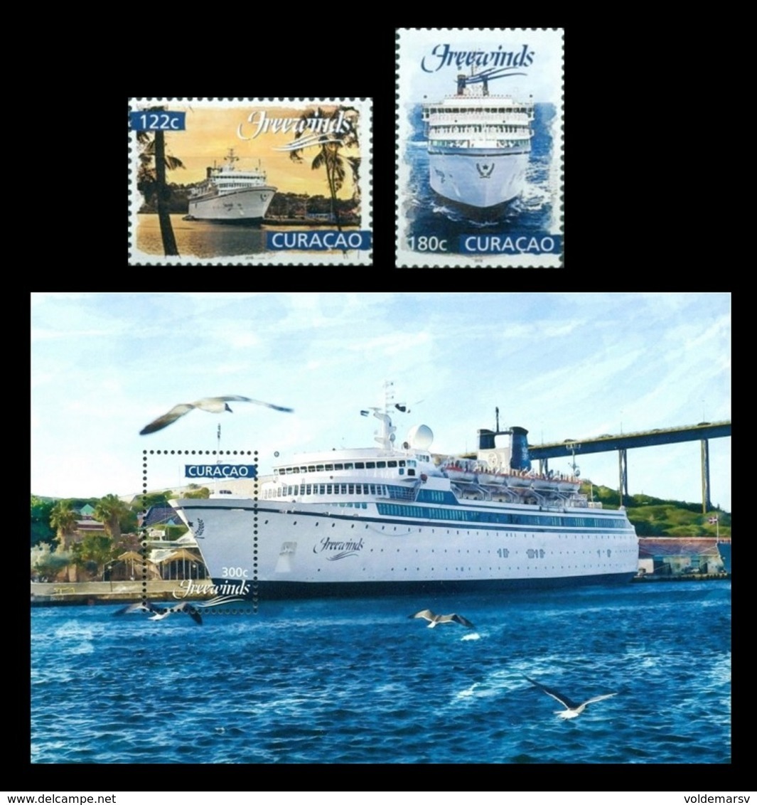 Curacao 2018 Mih. 458/59 + 460 (Bl.27) Ship Freewinds In Curacao Harbour MNH ** - Curaçao, Antilles Neérlandaises, Aruba