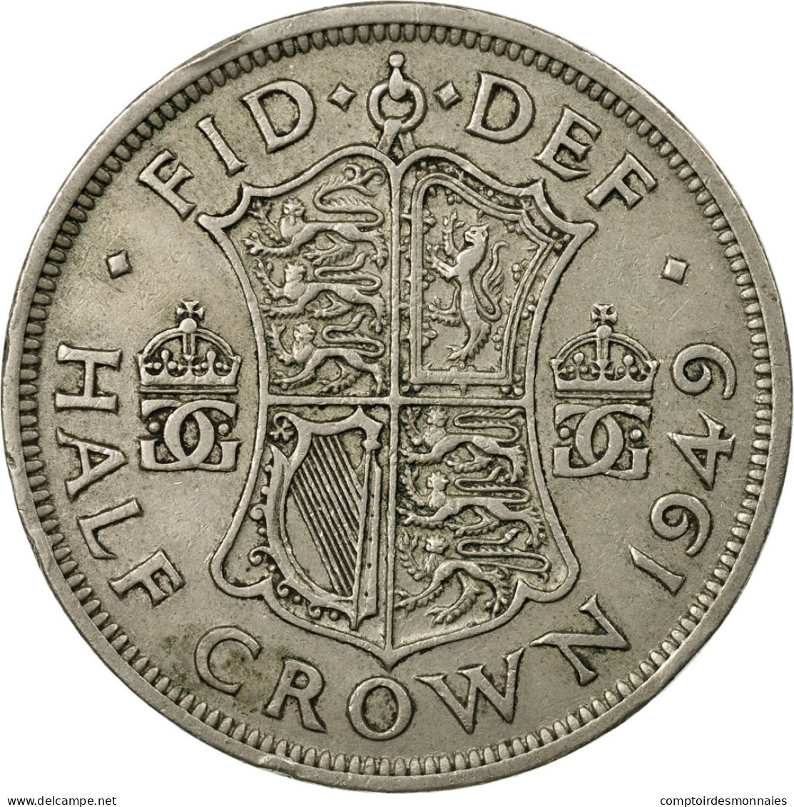 Monnaie, Grande-Bretagne, George VI, 1/2 Crown, 1949, TB+, Copper-nickel, KM:879 - K. 1/2 Crown