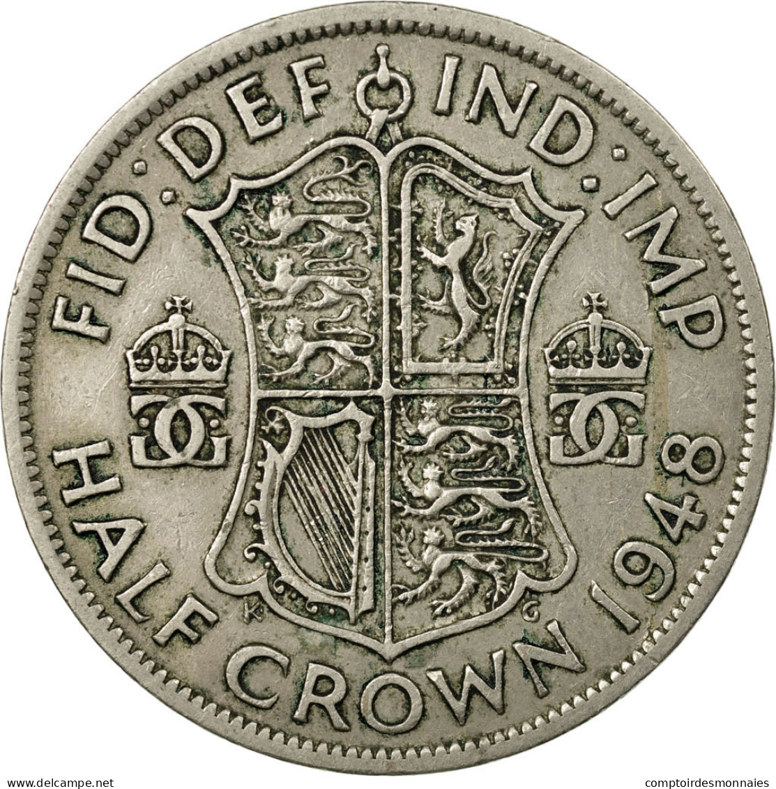 Monnaie, Grande-Bretagne, George VI, 1/2 Crown, 1948, TB+, Copper-nickel, KM:866 - K. 1/2 Crown