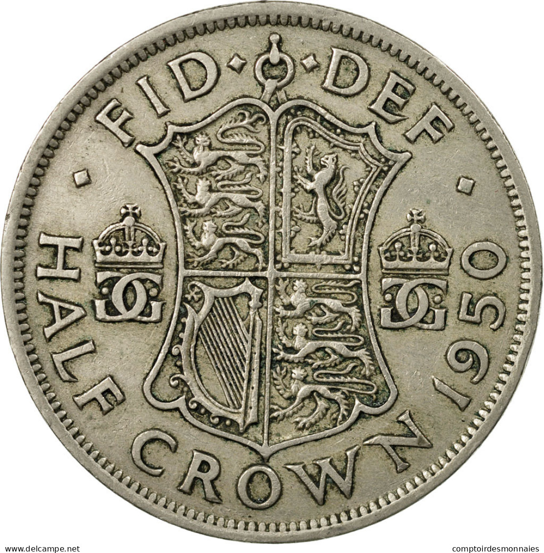 Monnaie, Grande-Bretagne, George VI, 1/2 Crown, 1950, TTB, Copper-nickel, KM:879 - K. 1/2 Crown