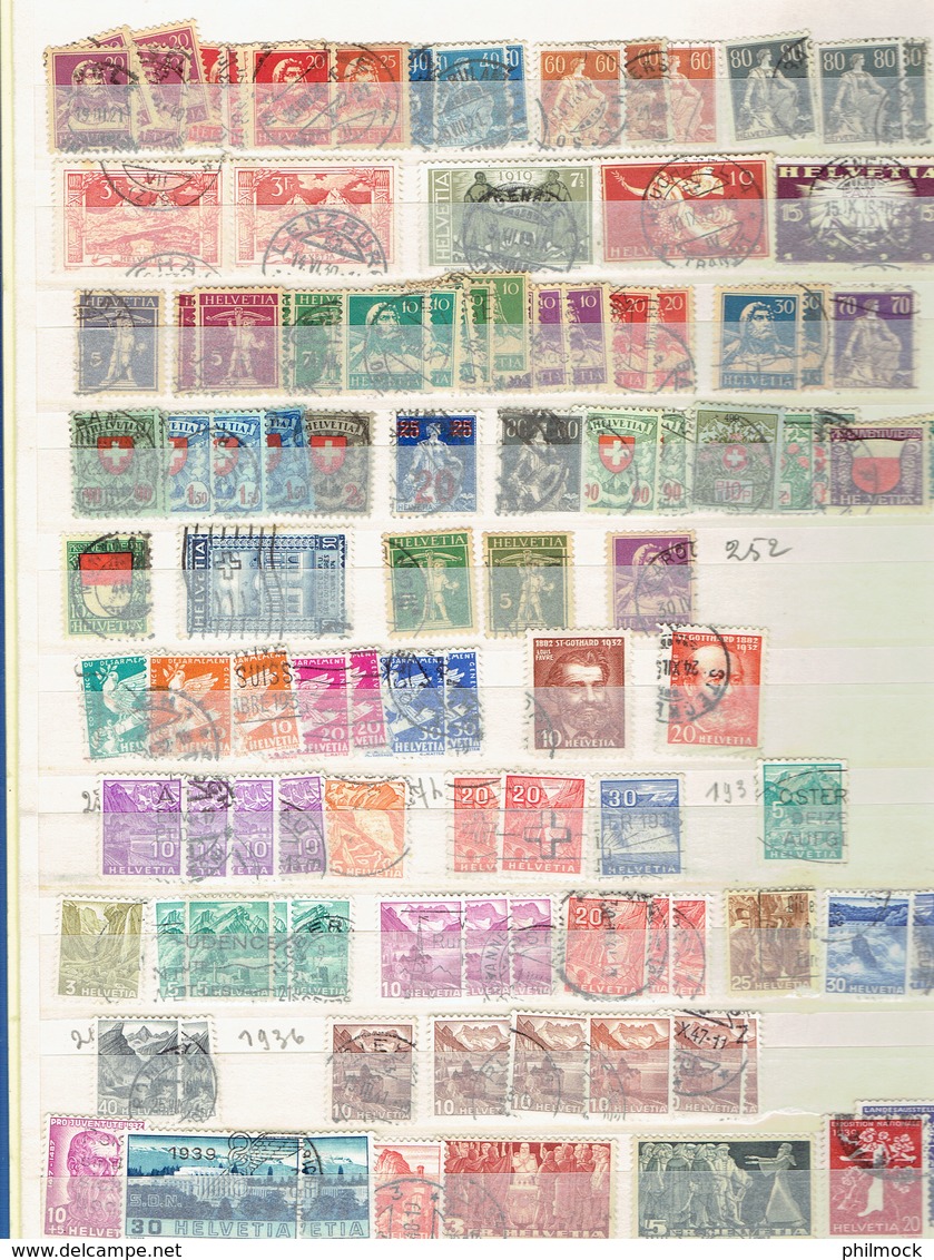 6 classeurs avec timbres MNH - MH - Oblitérés toutes époques - voir description