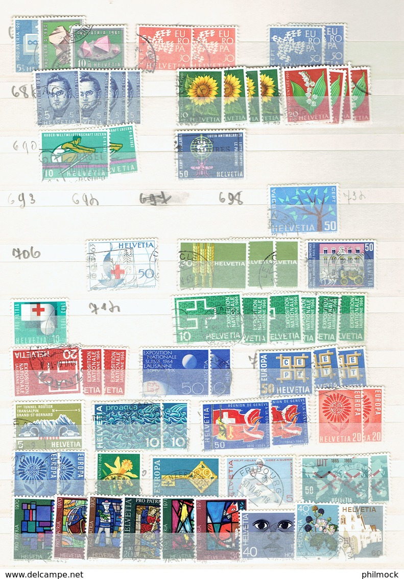 6 classeurs avec timbres MNH - MH - Oblitérés toutes époques - voir description