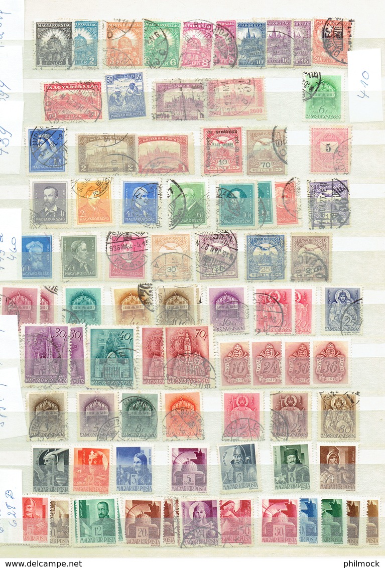 6 classeurs avec timbres MNH - MH - Oblitérés toutes époques - voir description