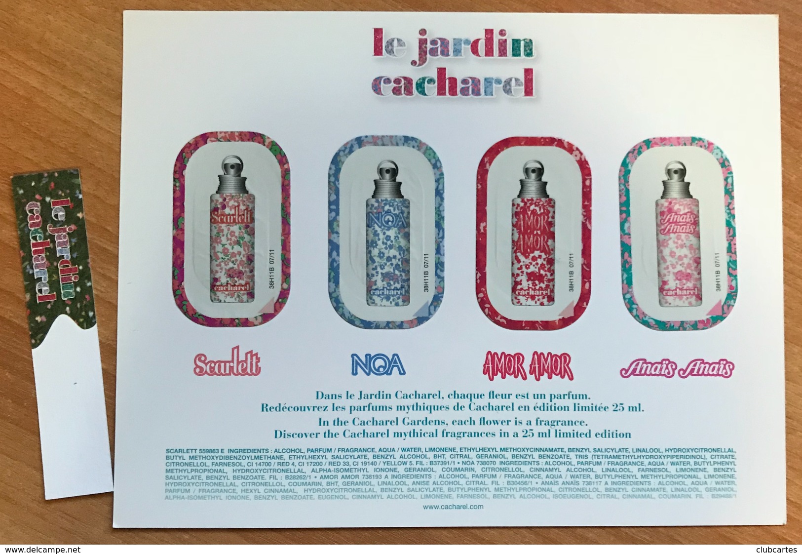 CC Carte 'CACHAREL' 'AMOR AMOR' 'LE JARDIN CACHAREL' Perfume Card 1 EX.! - Modernes (à Partir De 1961)