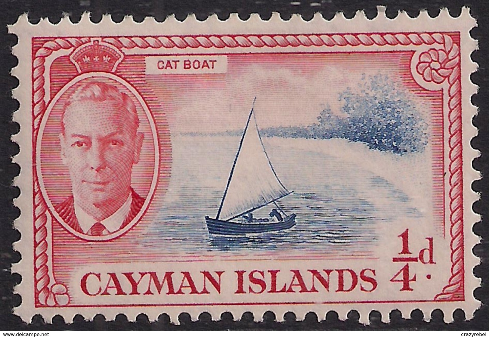 Cayman Islands 1950 KGV1  1/4d Cat Boat MM SG 135 ( K1438 ) - Caimán (Islas)