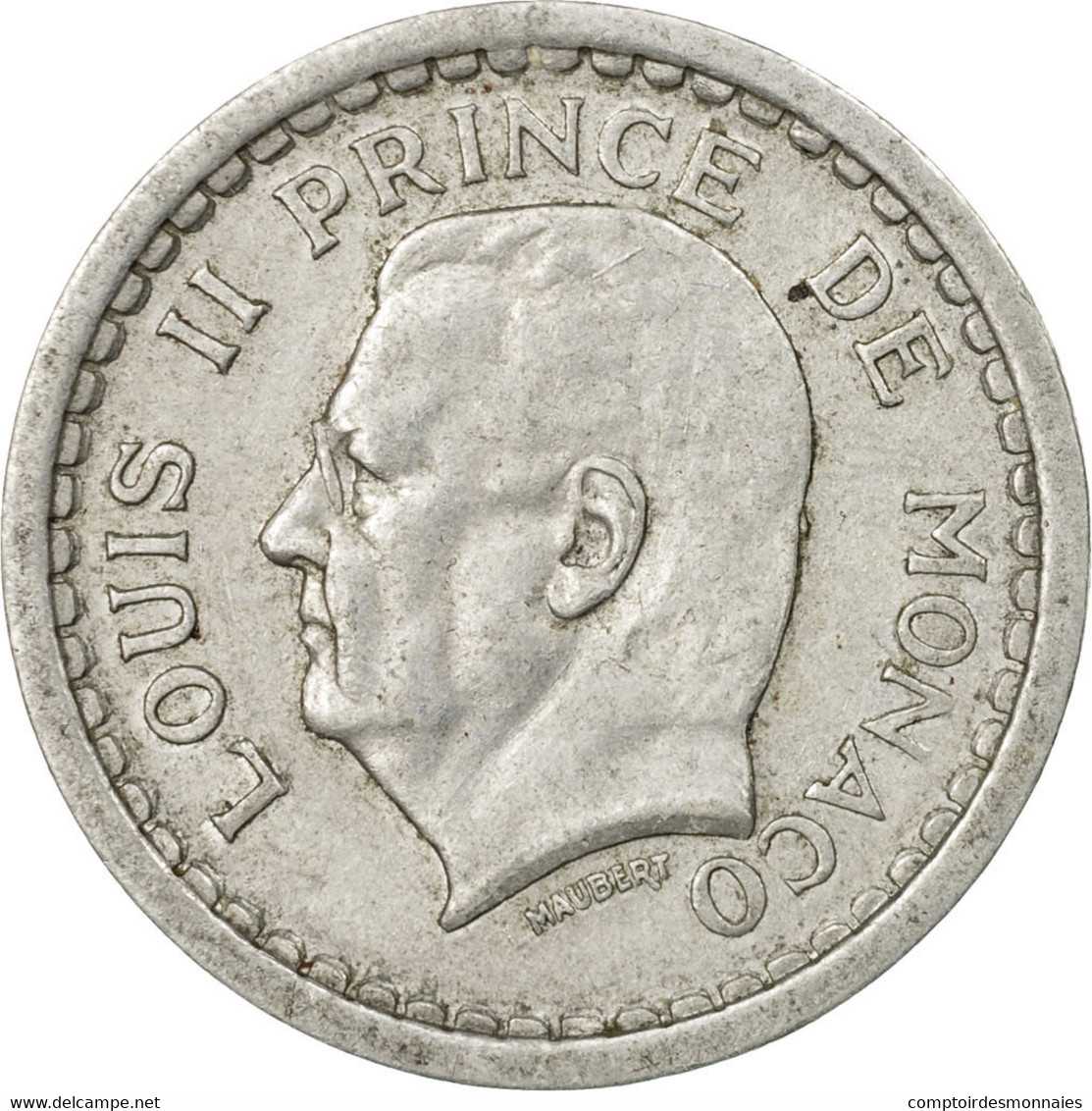 Monnaie, Monaco, Louis II, Franc, Undated (1943), TB+, Aluminium, Gadoury:131 - 1922-1949 Louis II