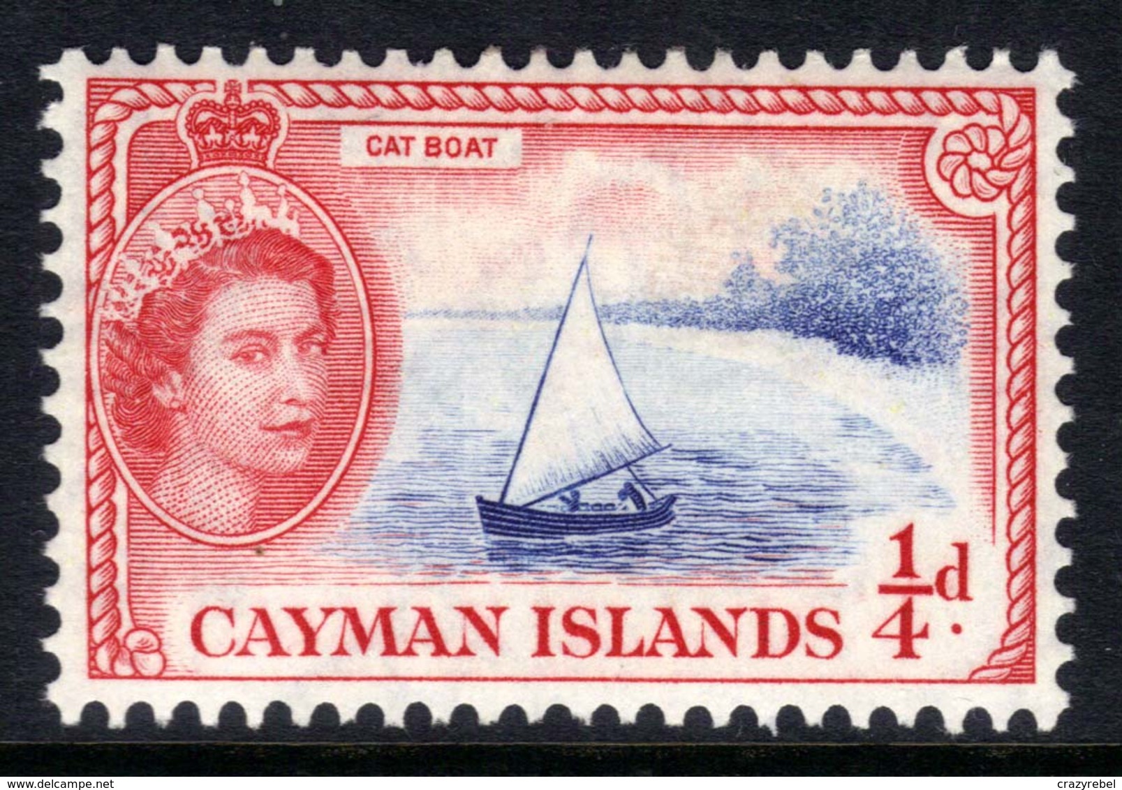 Cayman Islands 1953 - 62 QE2 1/4d Cat Boat MM SG 148 ( R16 ) - Cayman Islands