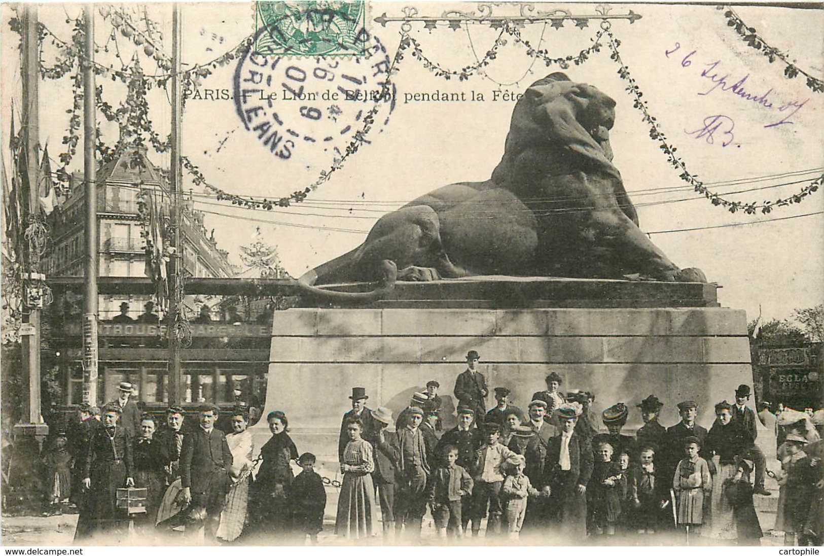 75014 - PARIS - Le Lion De Belfort Pendant La Fete En 1907 - Arrondissement: 14