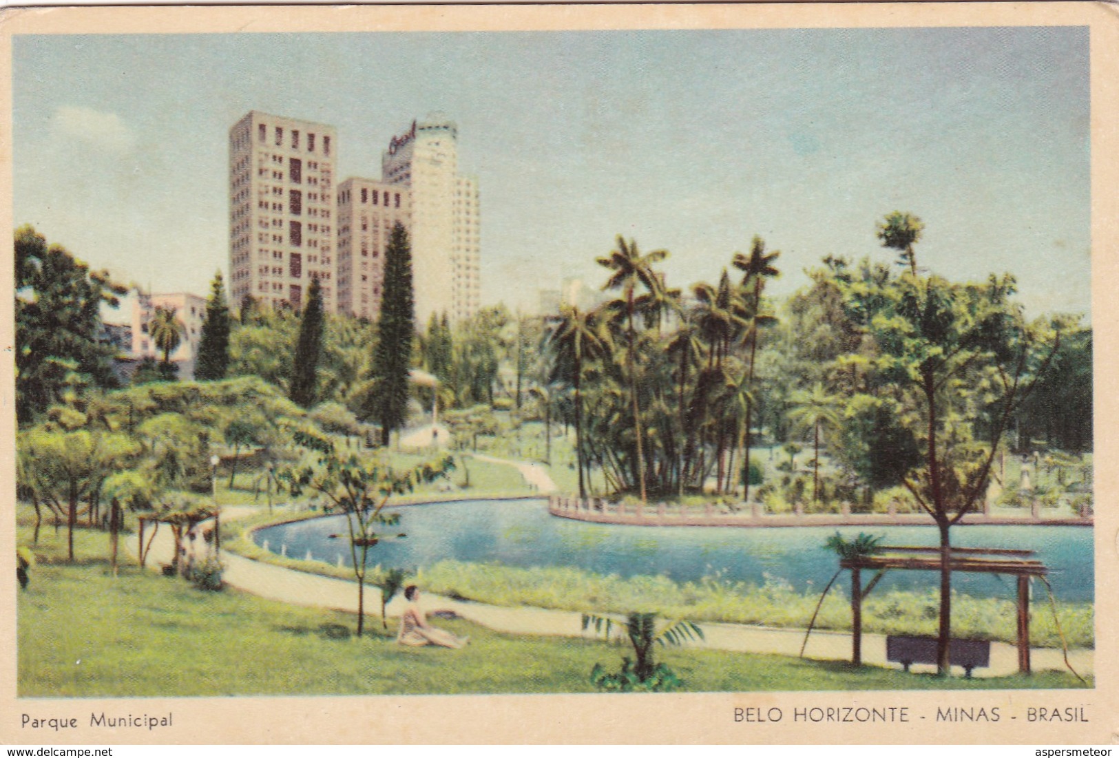 BELO HORIZONTE, MINAS, PARQUE MUNICIPAL. ALBUQUERQUE. BRASIL. CIRCA 1950s NON CIRCULEE- BLEUP - Belo Horizonte