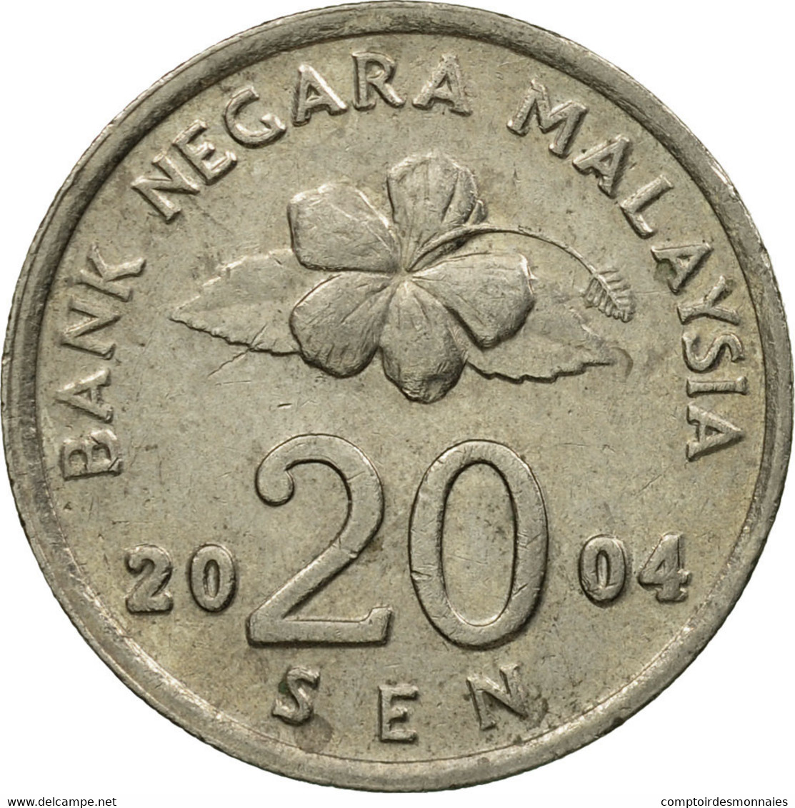 Monnaie, Malaysie, 20 Sen, 2004, TB+, Copper-nickel, KM:52 - Malaysie