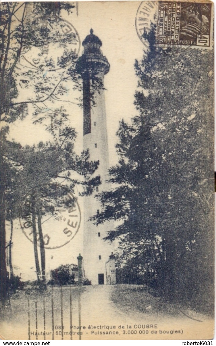 France 1931 Picture Postcard Phare De La Coubre With 40 C. Exposition Coloniale Internationale - Storia Postale