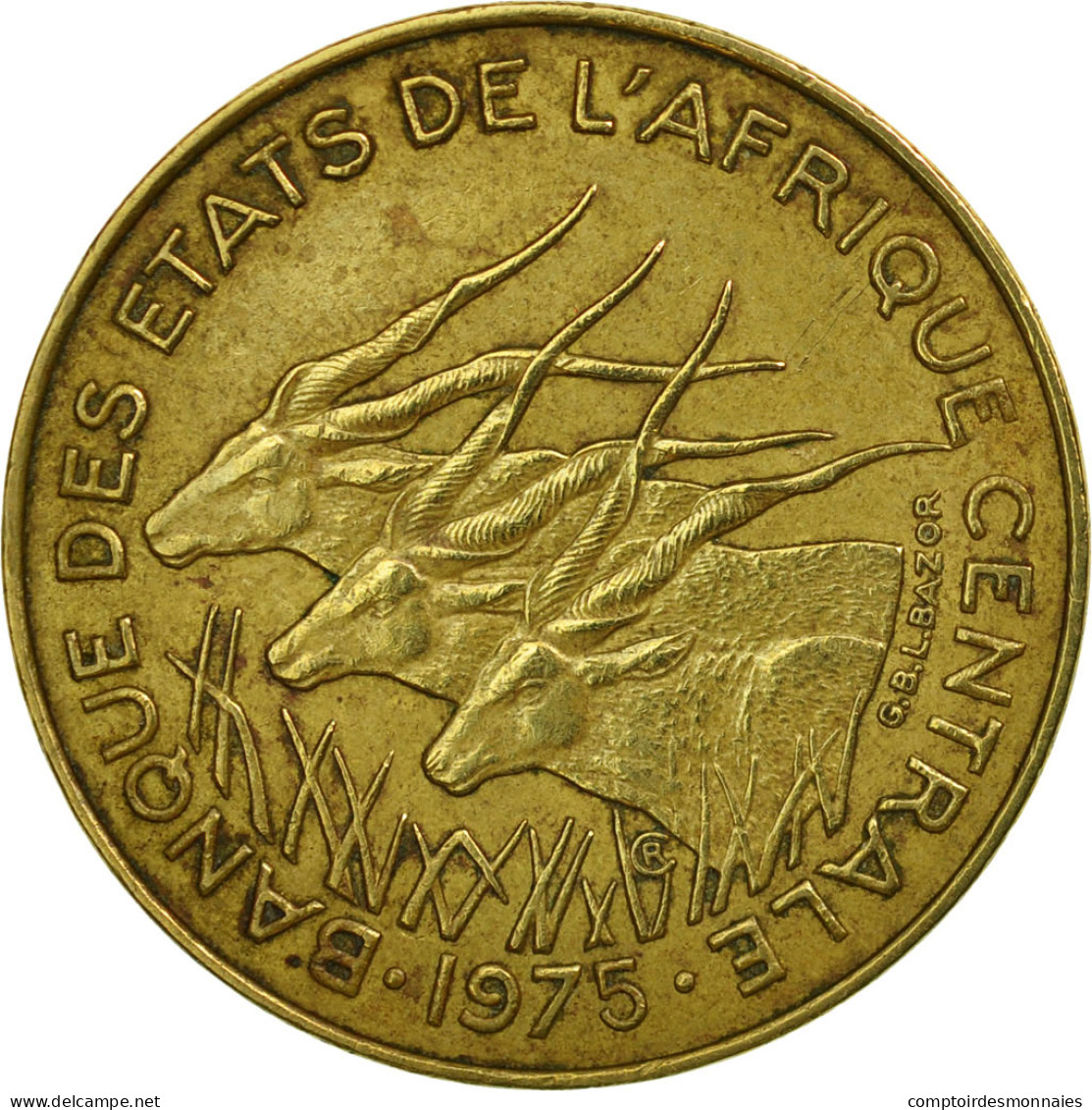 Monnaie, États De L'Afrique Centrale, 10 Francs, 1975, Paris, TB+ - Repubblica Centroafricana