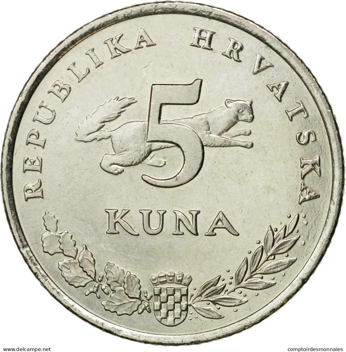 Monnaie, Croatie, 5 Kuna, 2009, TTB, Copper-Nickel-Zinc, KM:11 - Croatie
