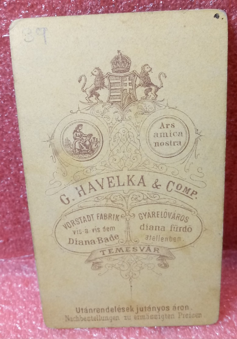 A39/ CDV, Photograph, G HAVELKA & Comp, Temesvar, Beautty, Woman, Pretty. Shipping To World Wide. - Old (before 1900)