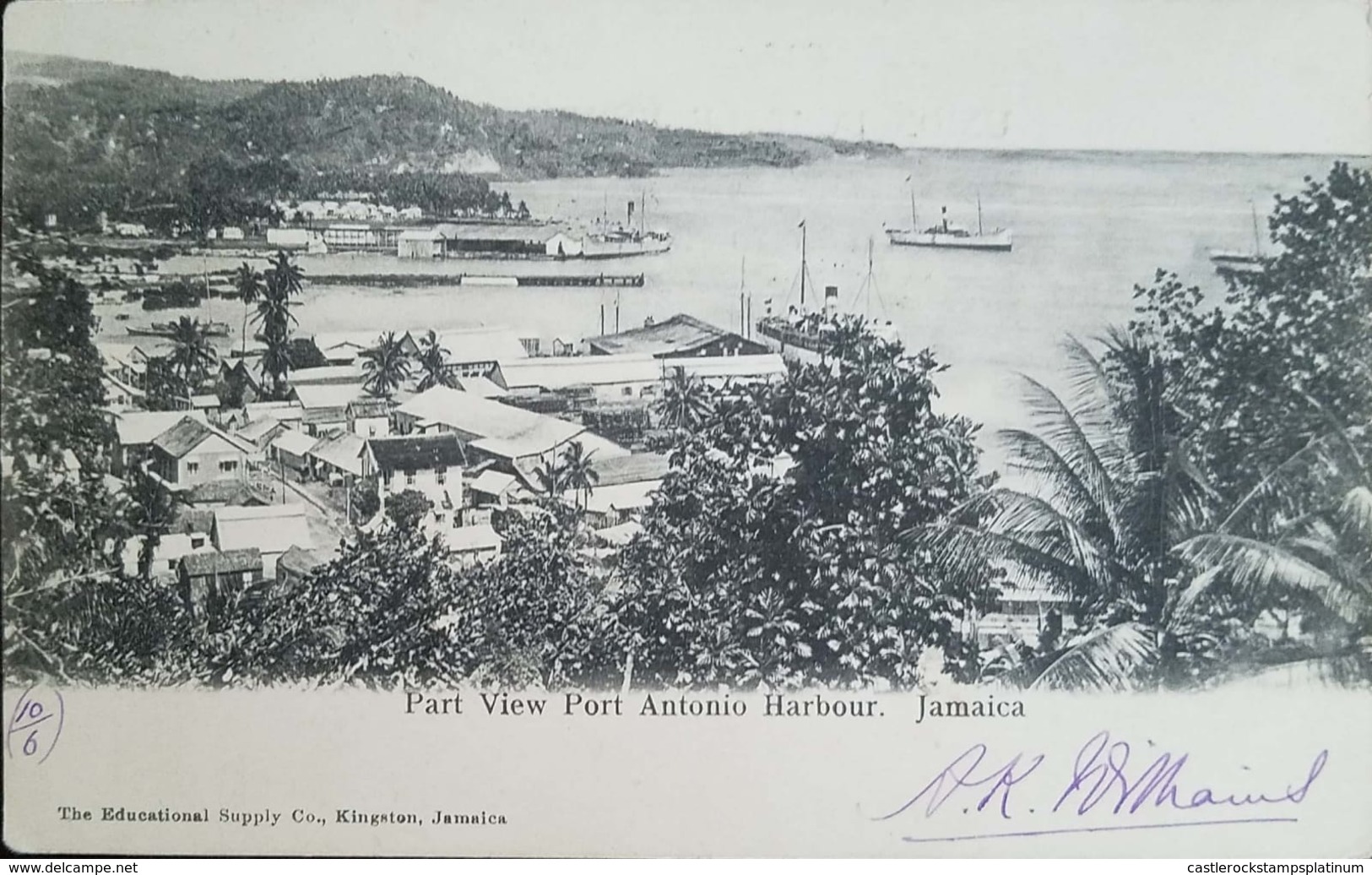 O) JAMAICA, PART VIEW PORT ANTONIO HARBOUR, LANDSCAPE. POSTAL CARD XF - Other & Unclassified